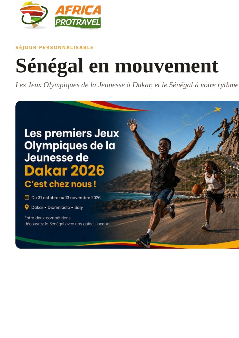 Africa Protravel encadre les circuits touristiques autour des JOJ 2026.